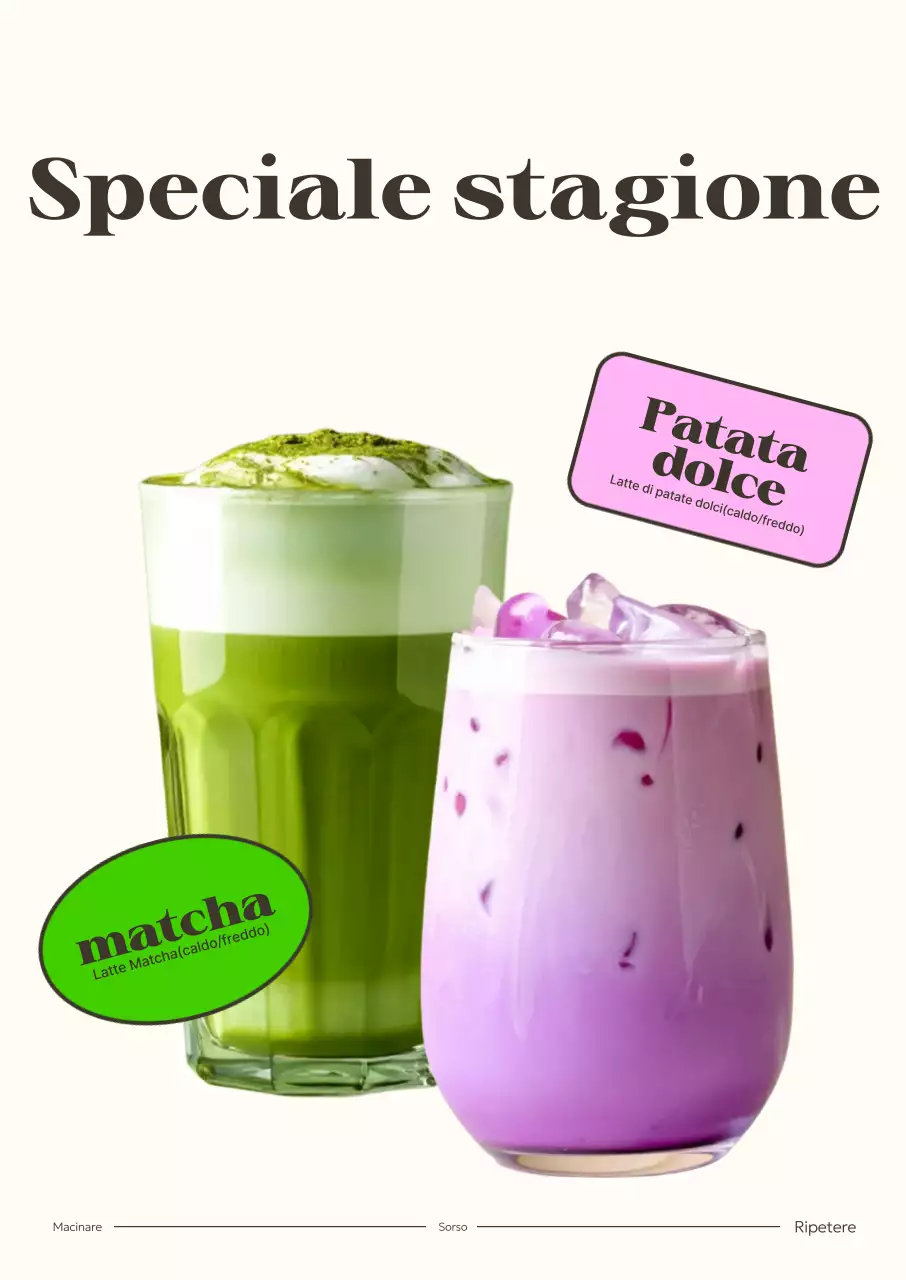 Promozione del nuovo menù del bar