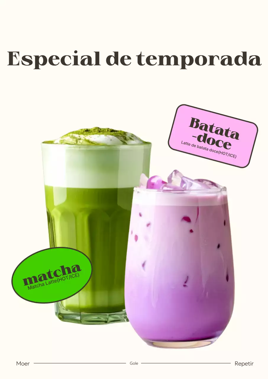 Promoção do novo menu do café