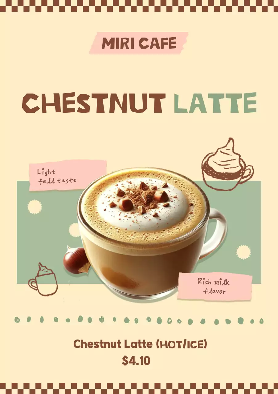 Beige Vintage Cafe Advertisement