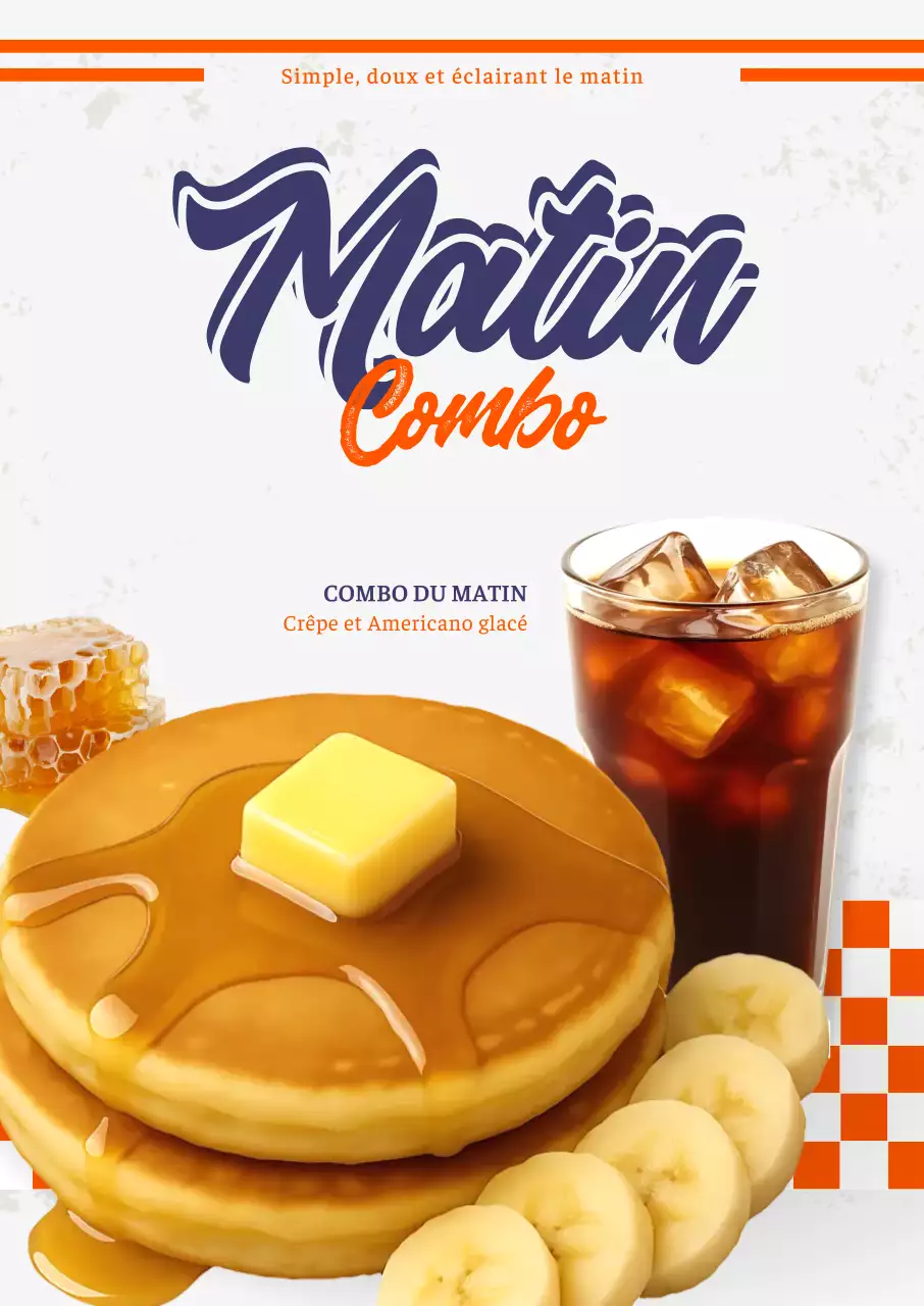 Promotion du menu du petit-déjeuner Orange Pop