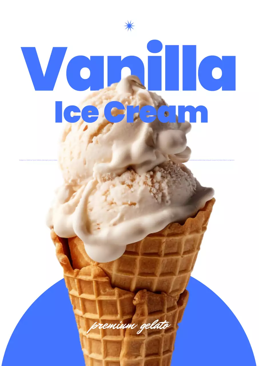 Blue Modern Ice Cream Ad