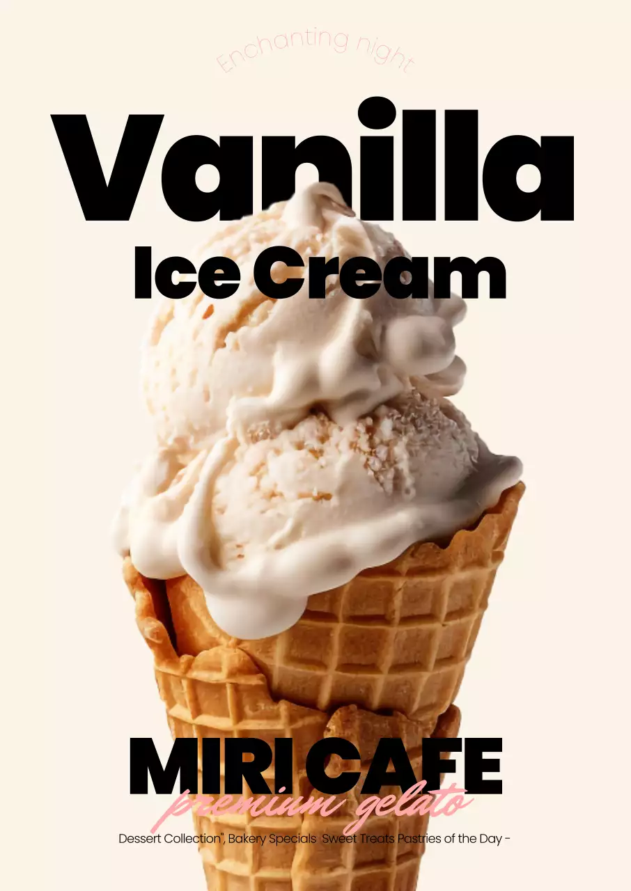 Blue Modern Ice Cream Ad