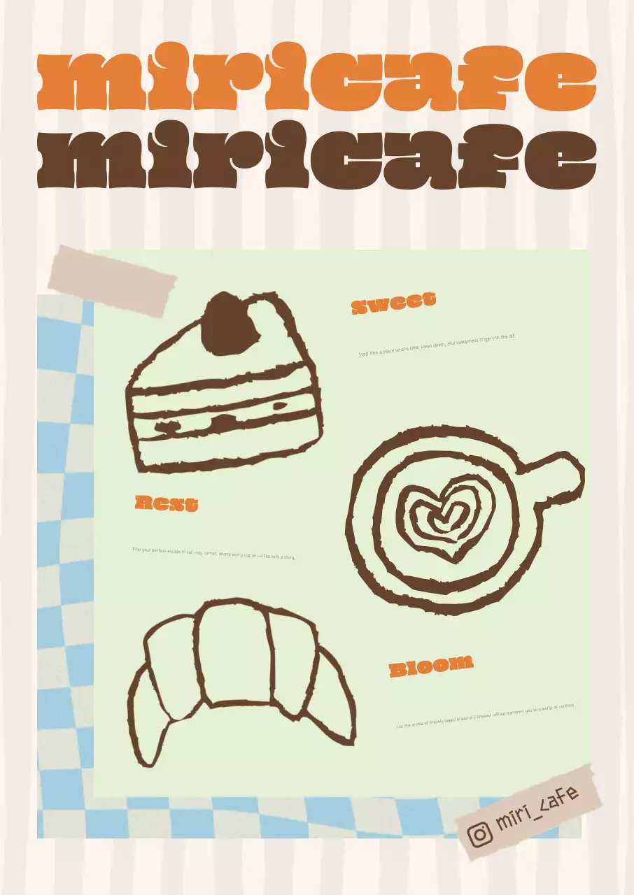 Beige Baby Cafe Menu Promotion