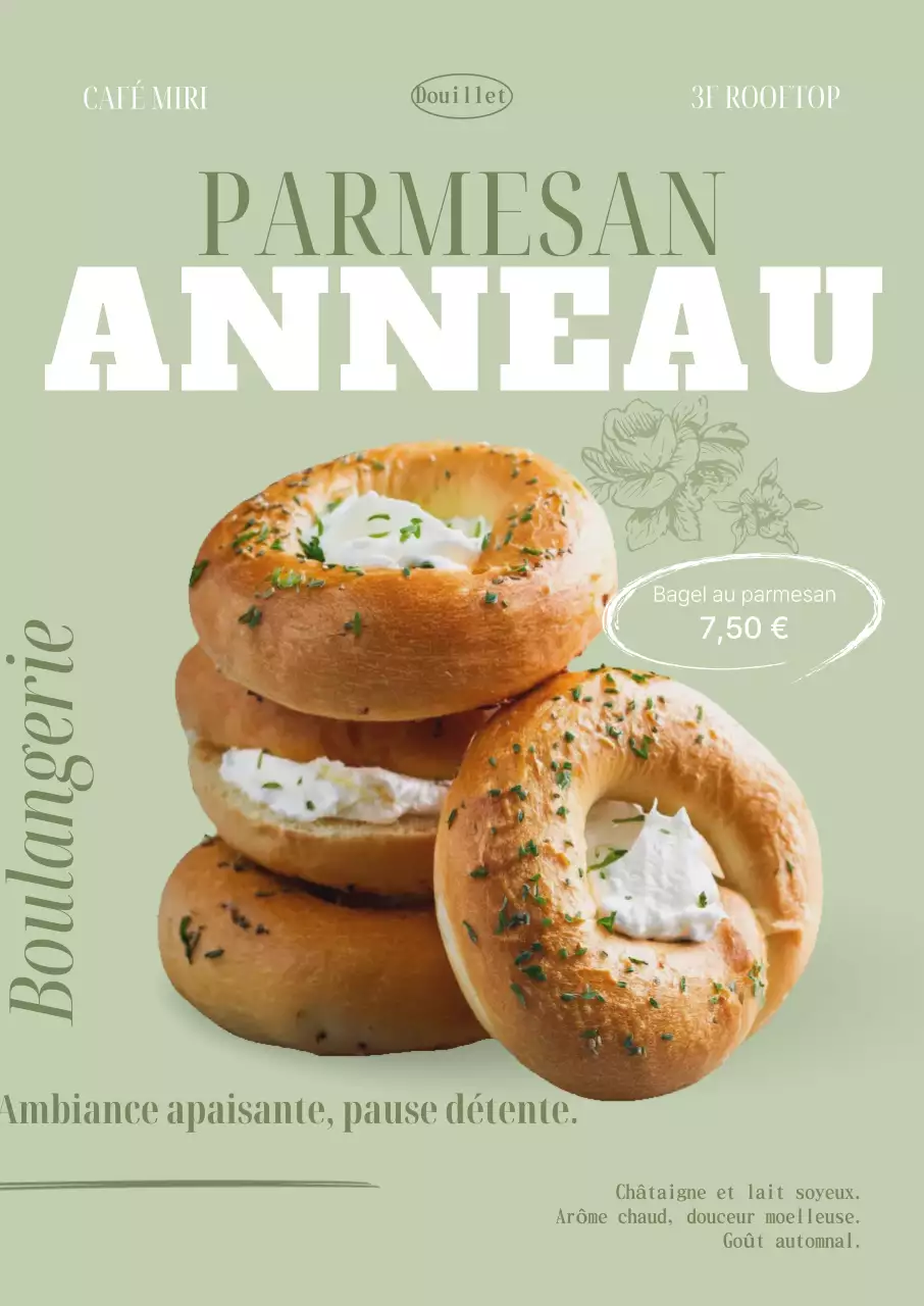 Publicité de la boulangerie moderne Khaki