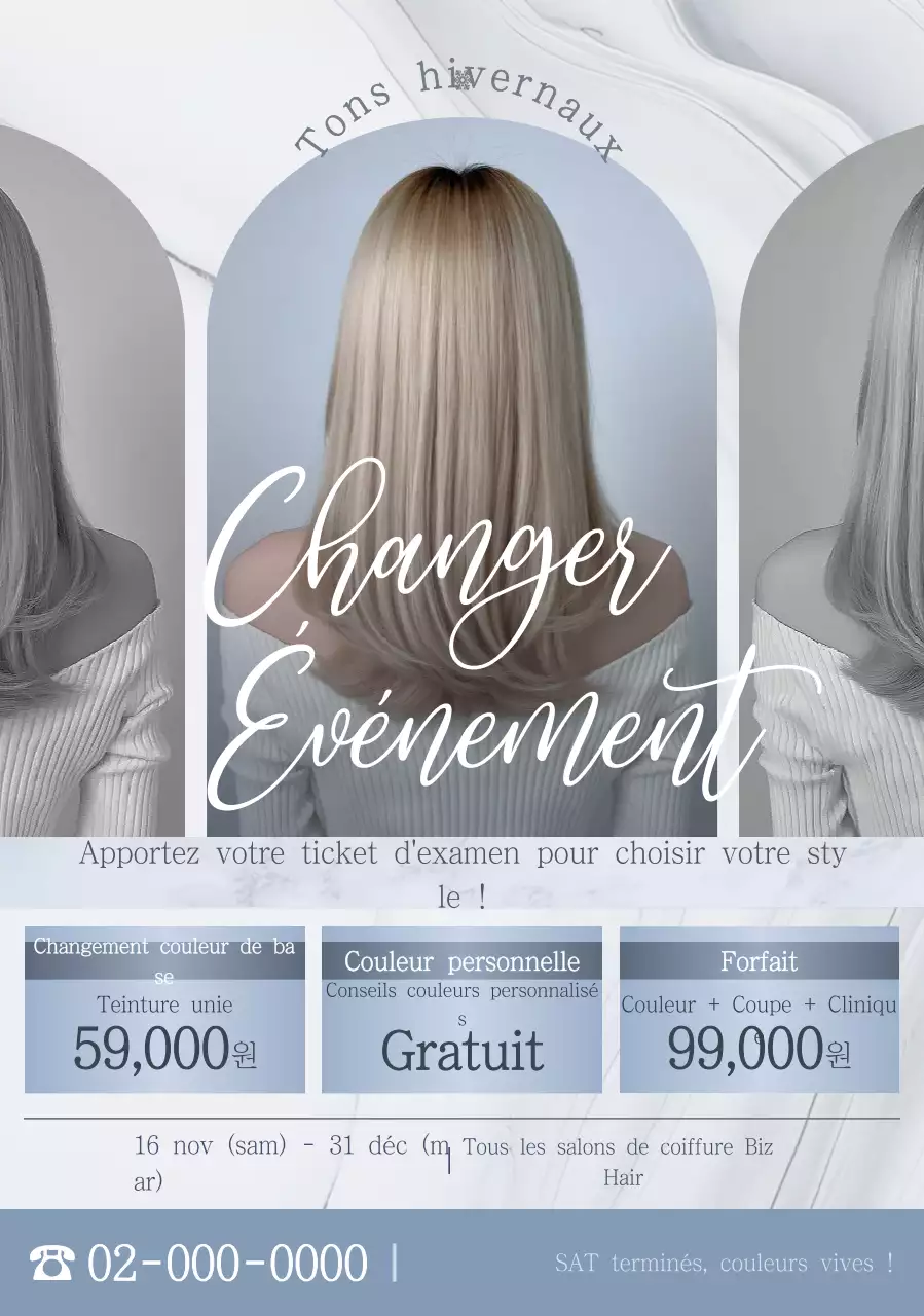 Événement de coiffure moderne grise