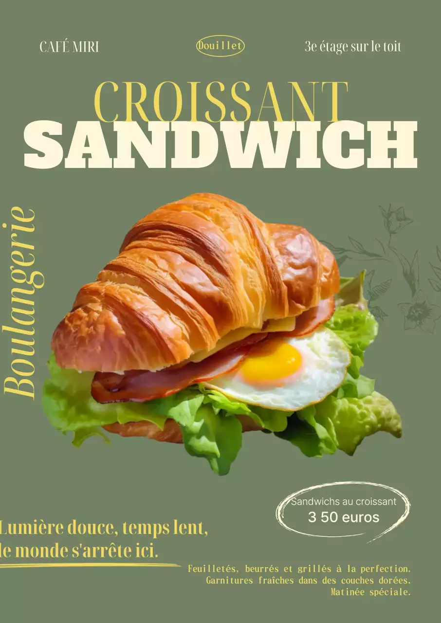 Publicité de la boulangerie moderne Khaki