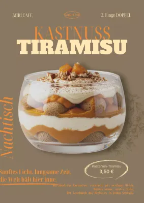 Beige moderne Dessert-Werbung