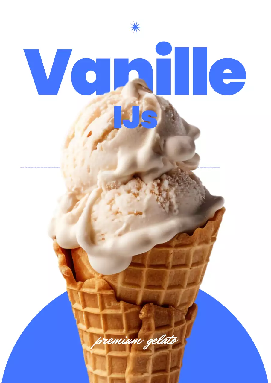 Blauwe moderne ijsreclame