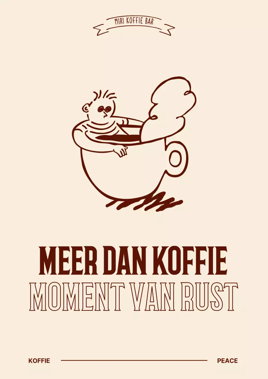 Beige koffie advertentie