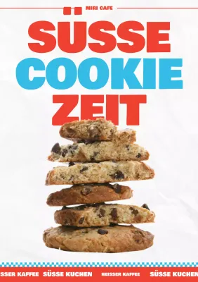 Werbung für himmelblaues Pop-Dessert