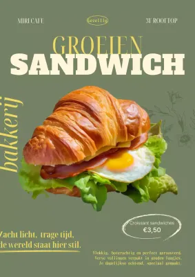 Khaki Modern Bakery-advertentie