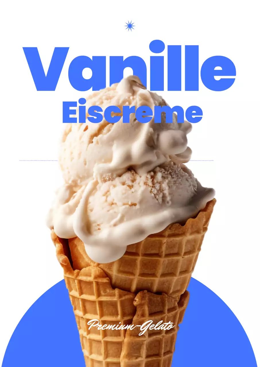 Blaue moderne Eiscreme-Werbung