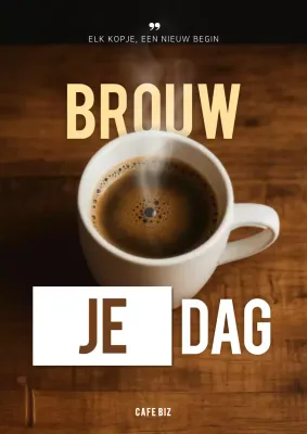 Bruine moderne koffie advertentie
