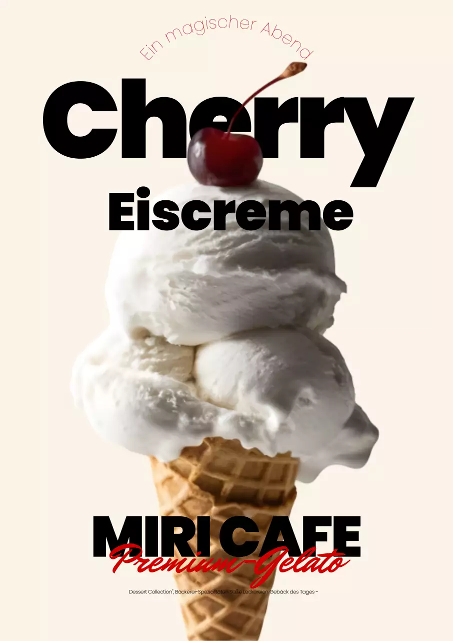 Blaue moderne Eiscreme-Werbung