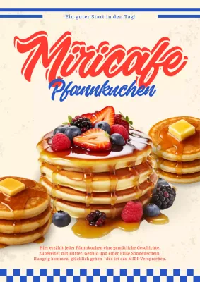 Beige Pop-Art-Pfannkuchen-Werbung