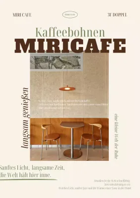 Beige Simple Cafe Werbung