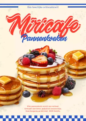 Beige Pop Art Pannenkoeken Advertentie