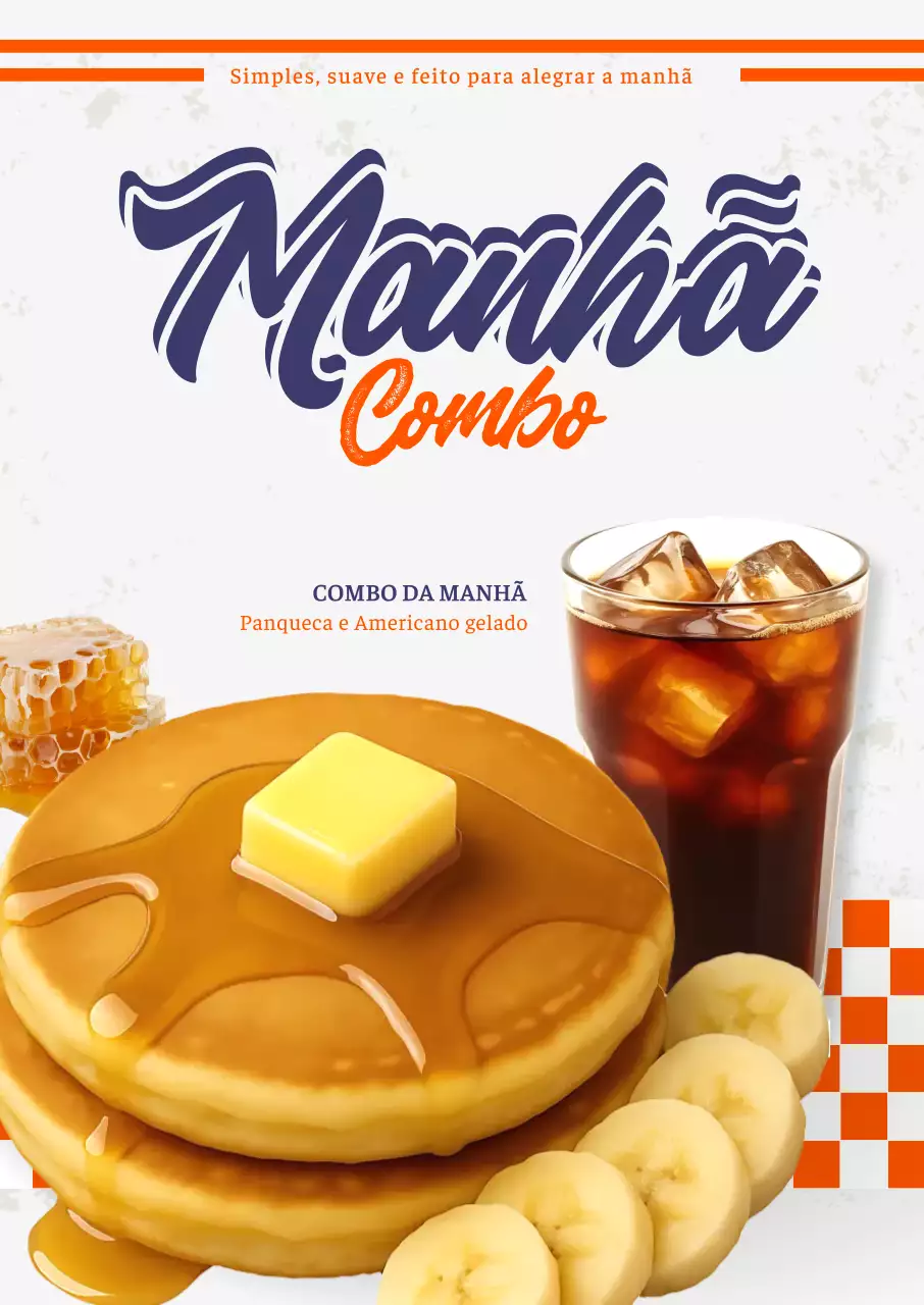 Promoção do cardápio de café da manhã Orange Pop