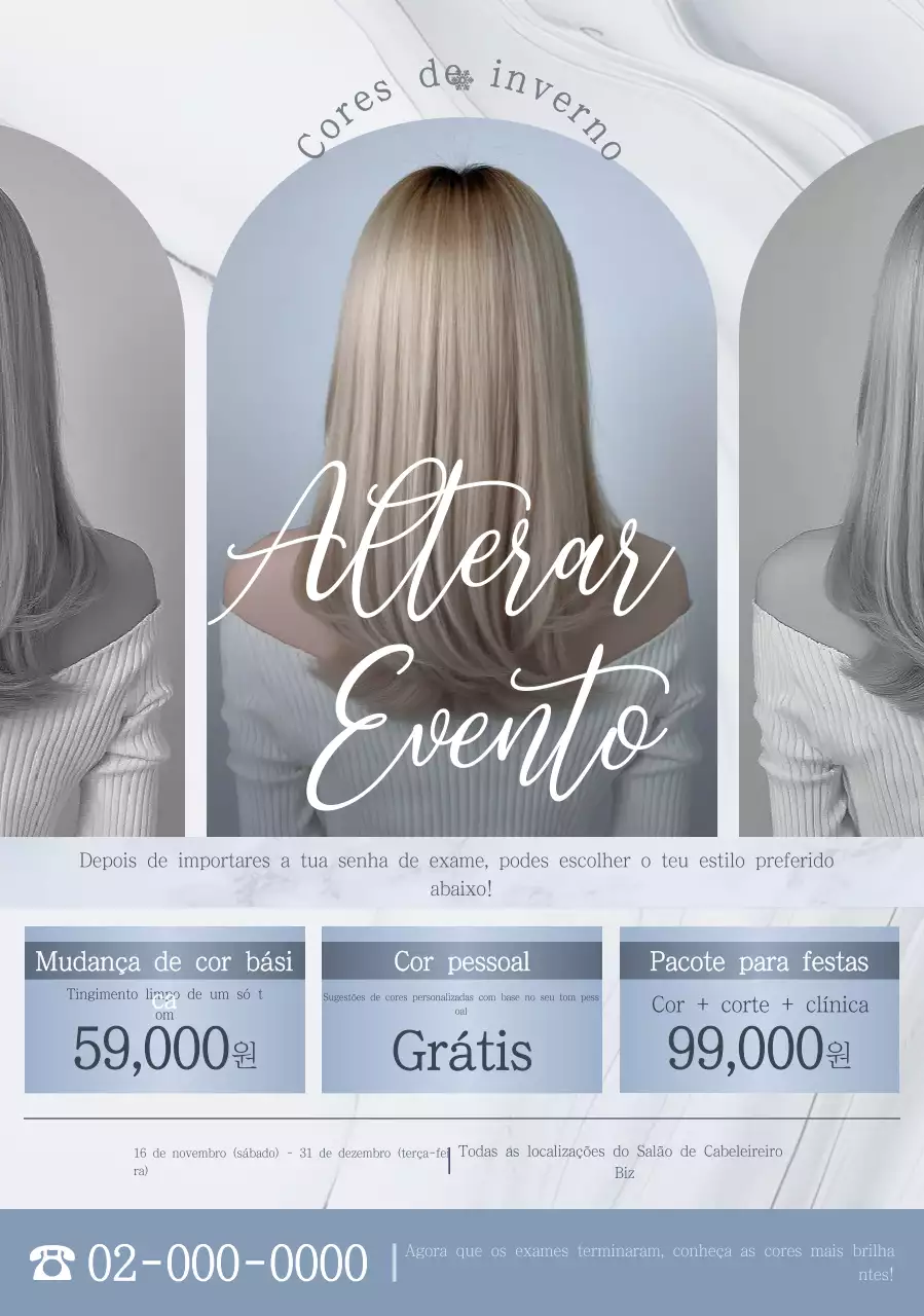 Evento de penteado moderno cinza