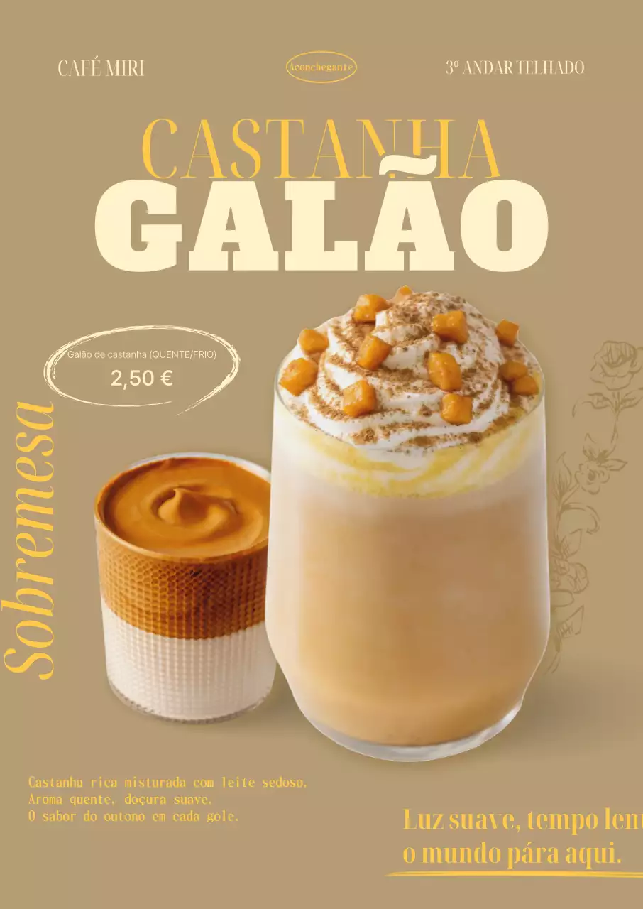 Anúncio de café moderno bege