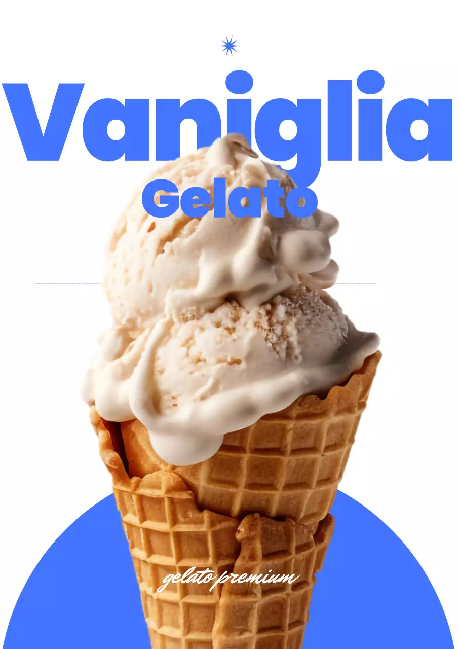 Pubblicità del gelato moderno blu