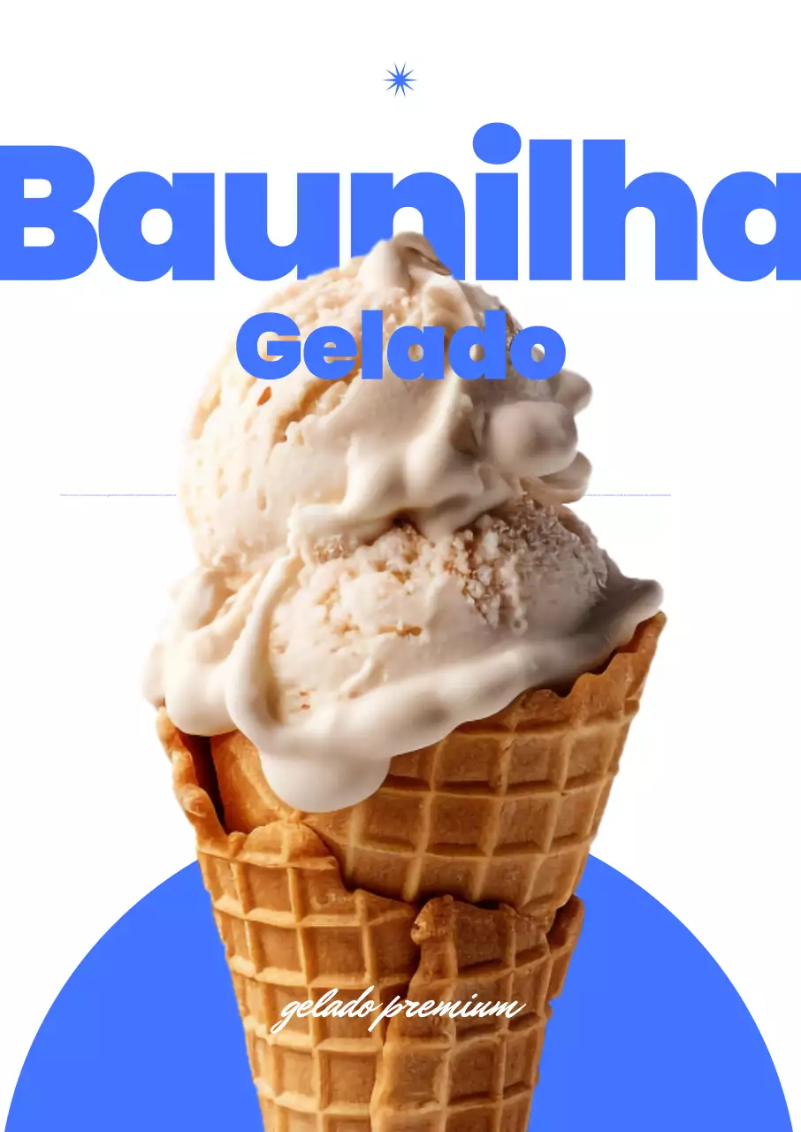 Anúncio de sorvete moderno azul