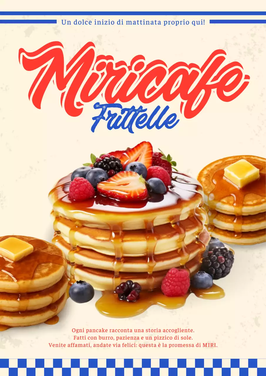 Pubblicità di pancake beige in stile pop art