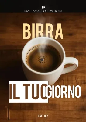 Pubblicità del caffè moderno marrone