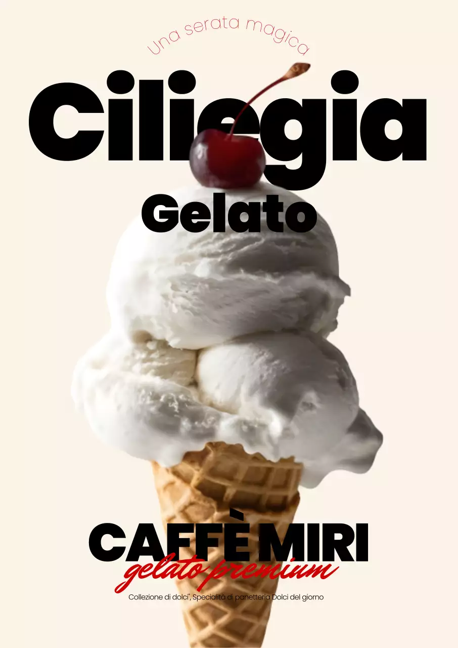 Pubblicità del gelato moderno blu