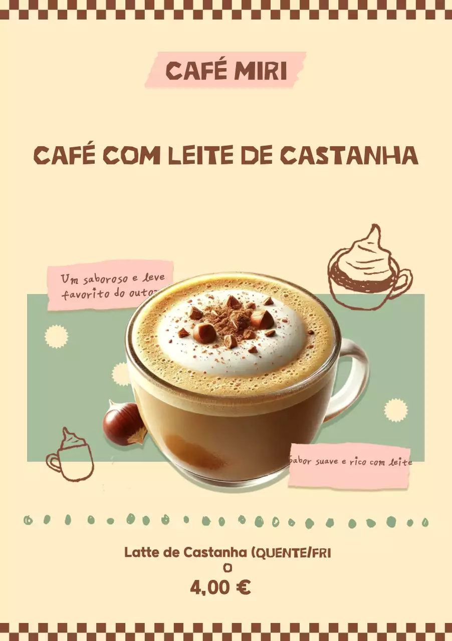 Anúncio de café vintage bege