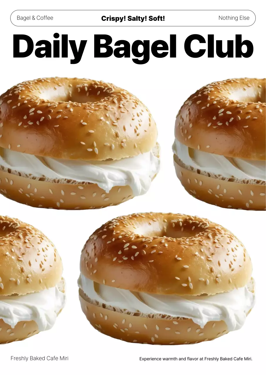 Beige Simple Bagel Advertisement