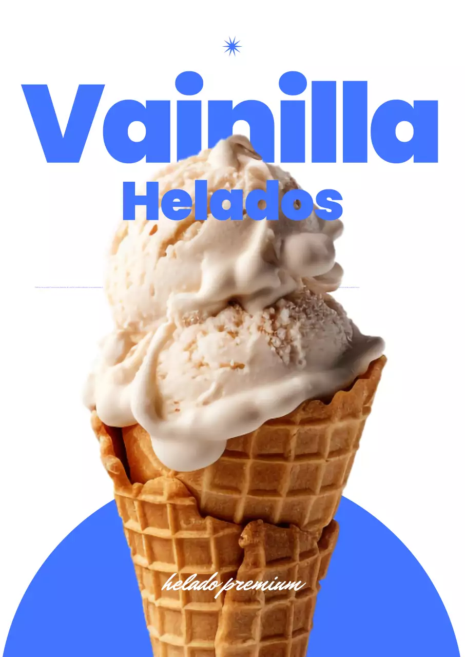 Anuncio de helado moderno azul