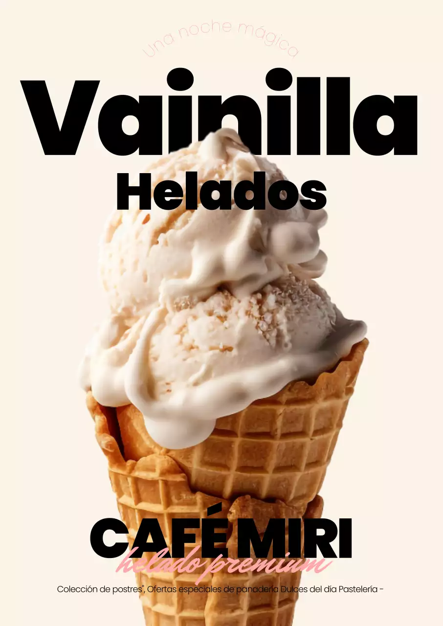 Anuncio de helado moderno azul