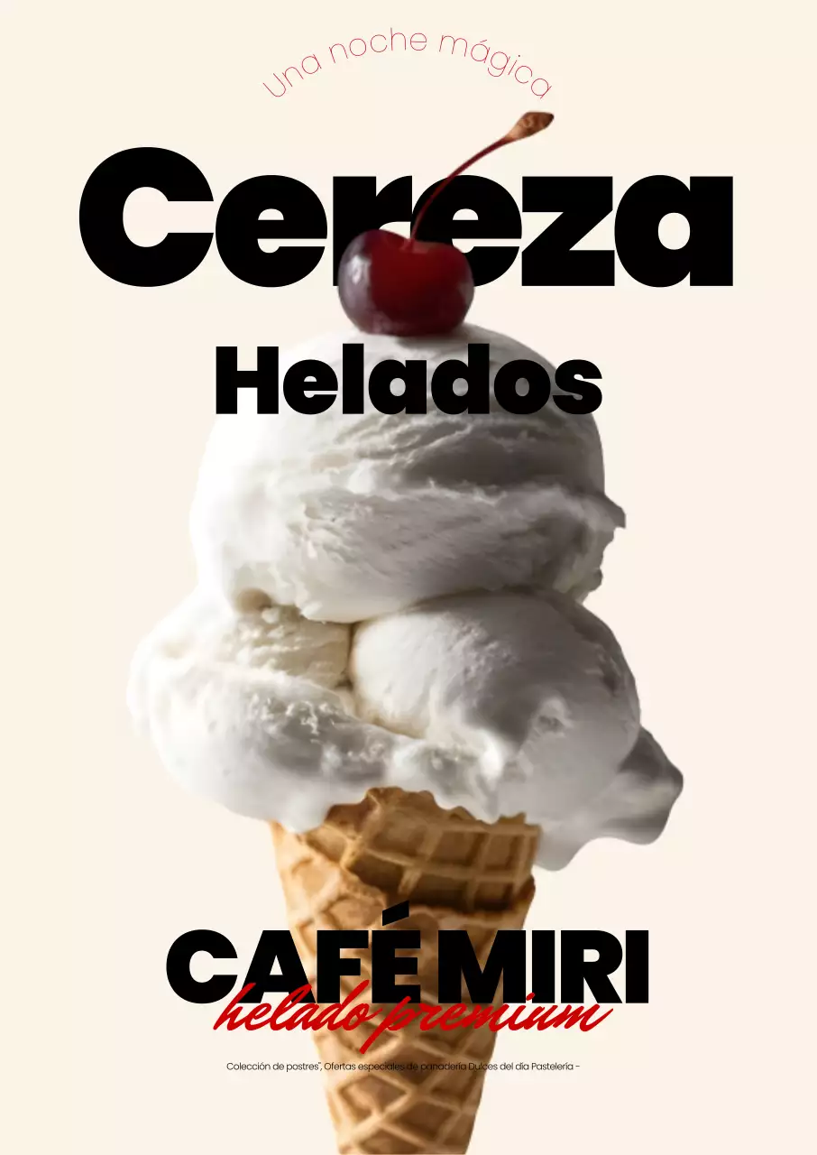 Anuncio de helado moderno azul