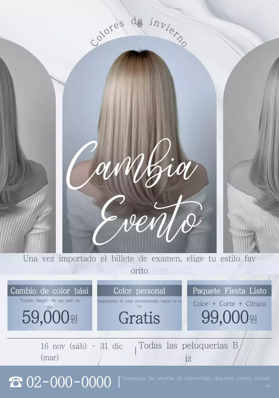 Evento de peinado moderno gris