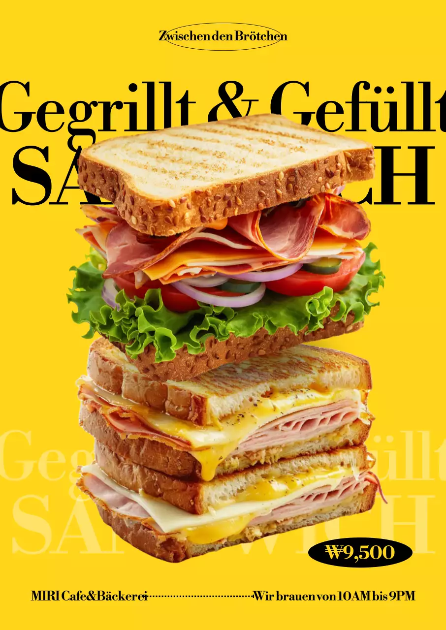 Werbung für Yellow Pop Sandwich
