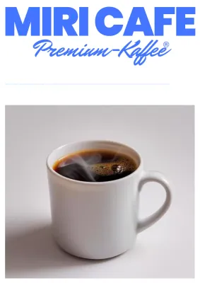 Blaue moderne Kaffeewerbung