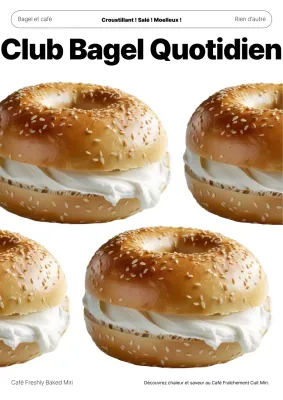 Publicité pour un bagel beige simple