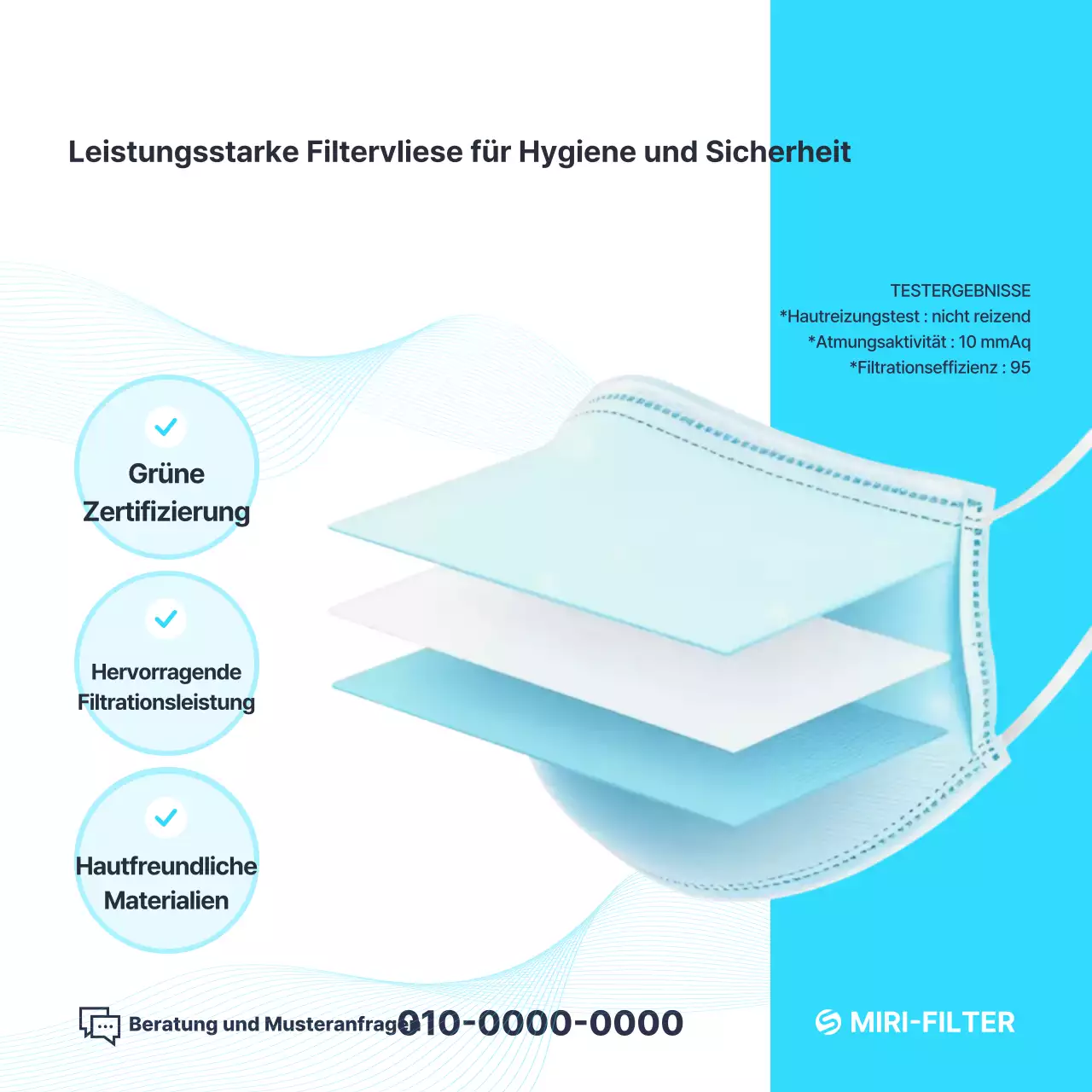 Himmelblaue moderne Hygieneproduktwerbung