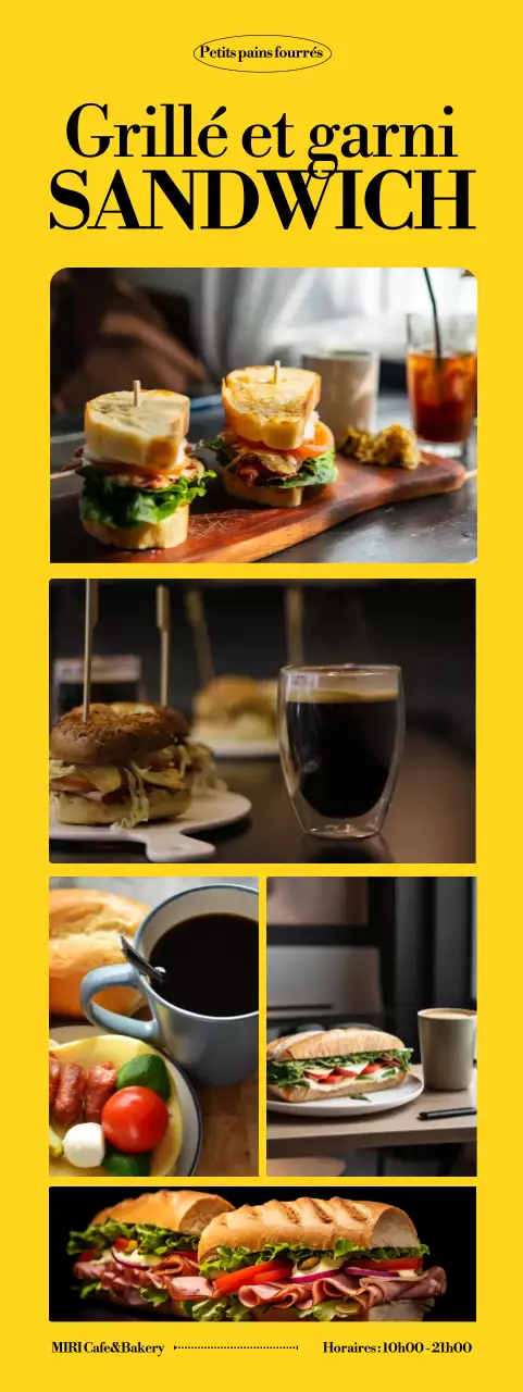 Publicité pour un sandwich moderne jaune