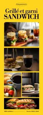 Publicité pour un sandwich moderne jaune