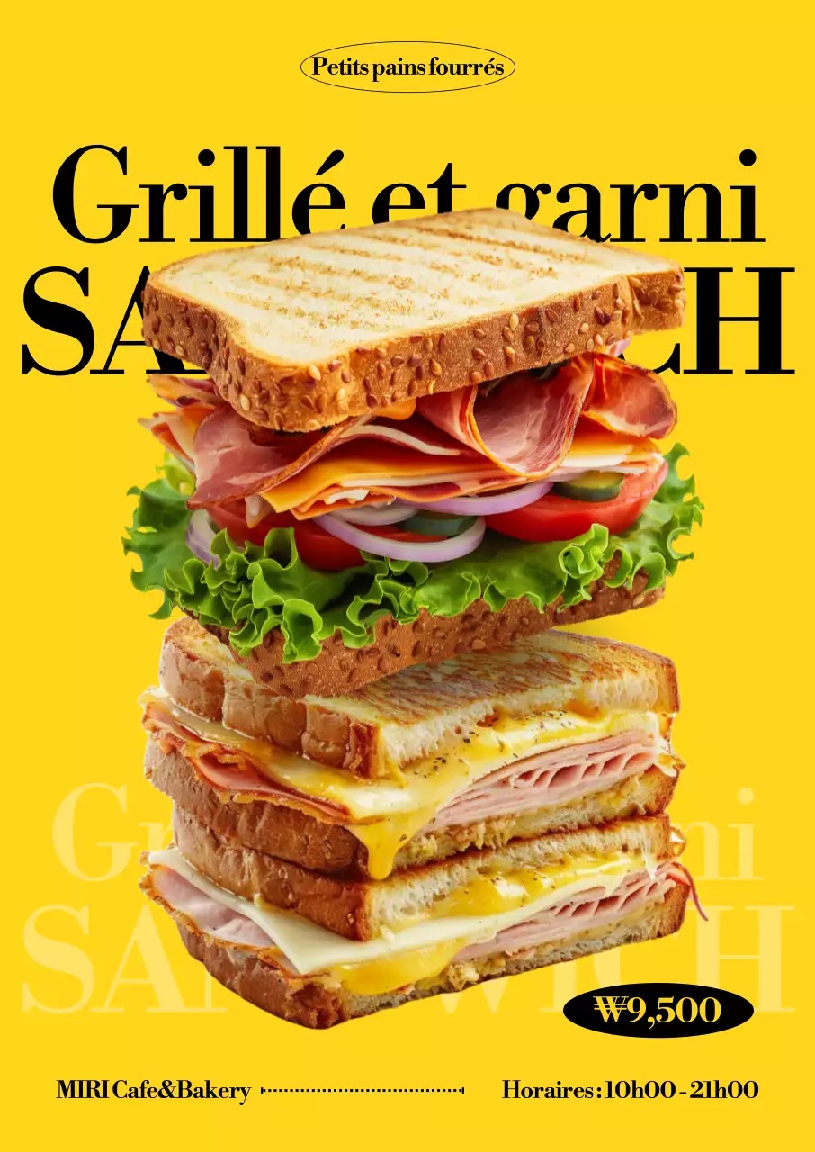 Publicité pour le sandwich Yellow Pop