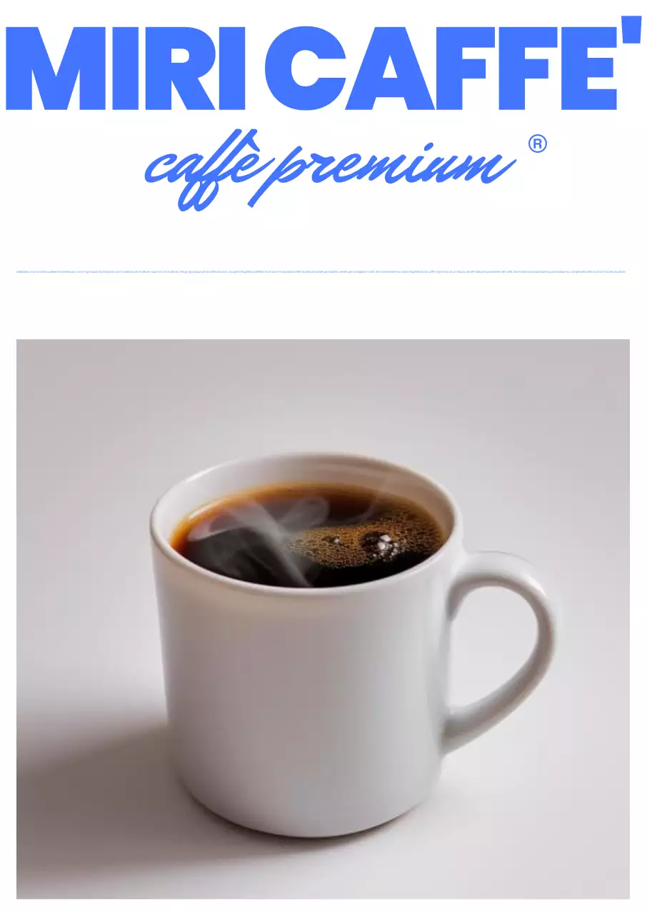 Pubblicità del caffè moderno blu