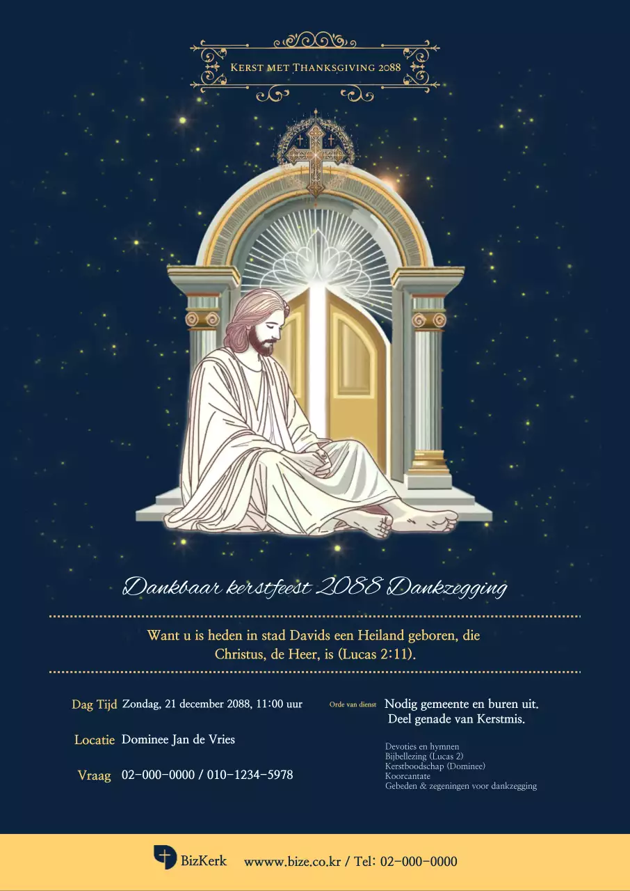 Navy Classic Kerstdienstgids