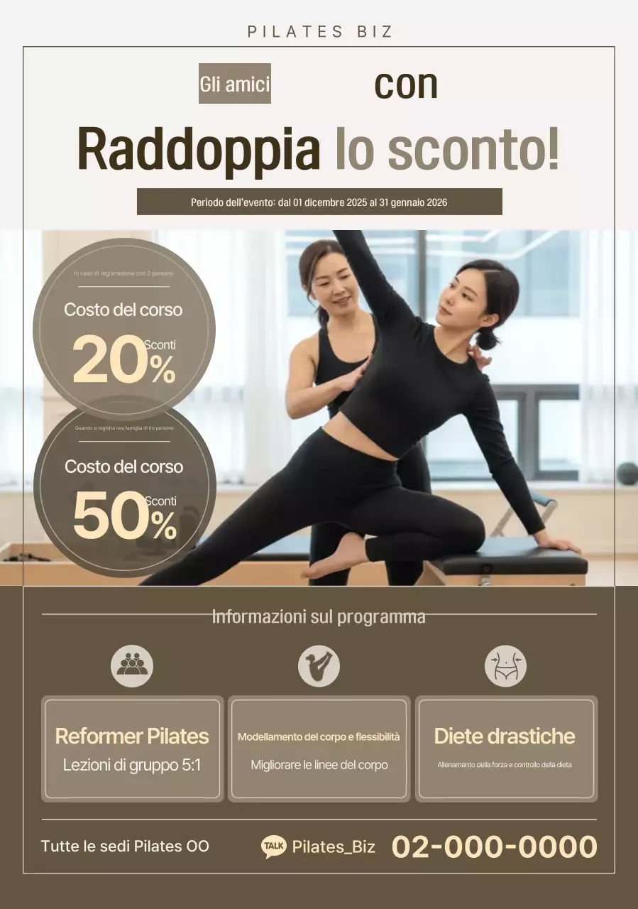 Evento scontato Beige Modern Pilates