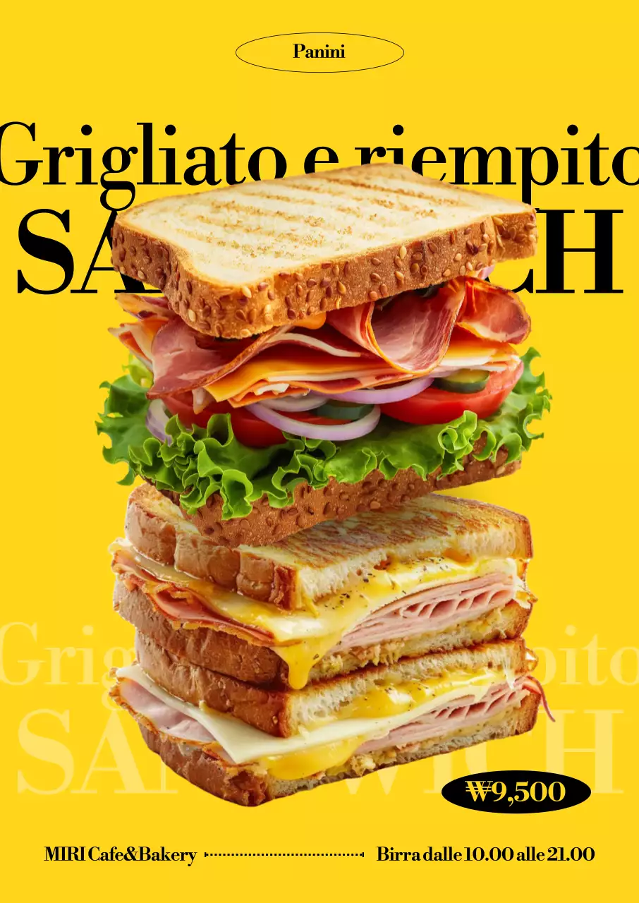 Pubblicità del panino Yellow Pop