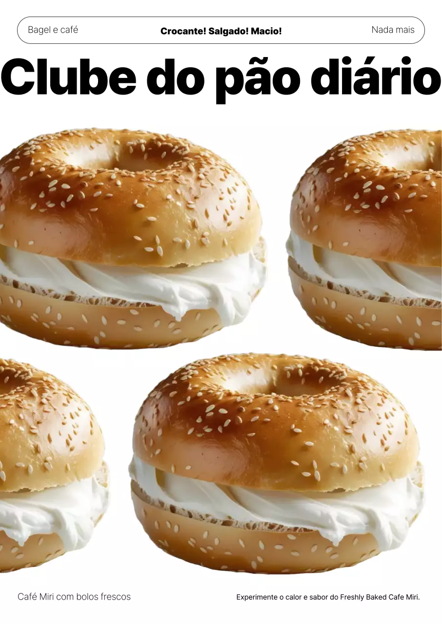 Anúncio de Bagel Simples Bege