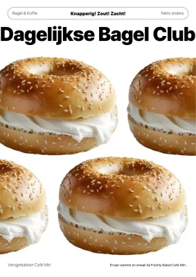 Beige Simpele Bagel Advertentie