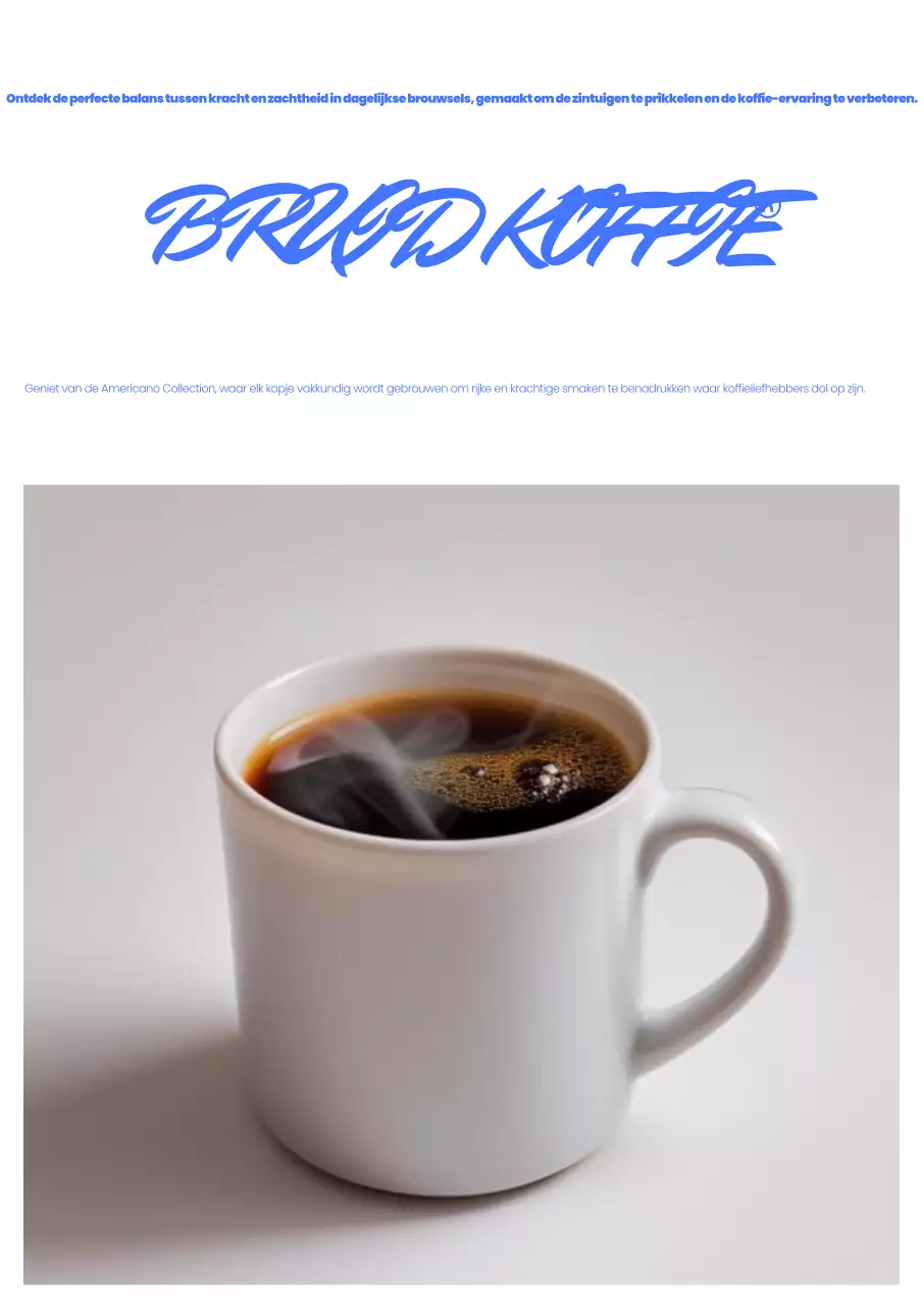 Blauwe moderne koffie-advertentie