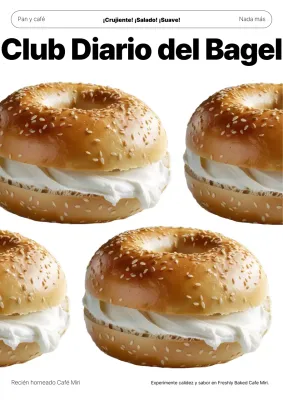 Anuncio de bagel simple beige